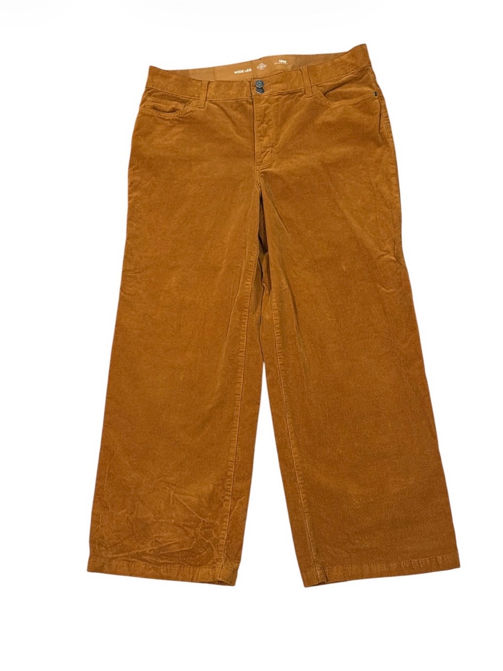 St. John’s Bay Women’s 18W Wide Leg Pants Rust Burnt Orange Cotton Stretch